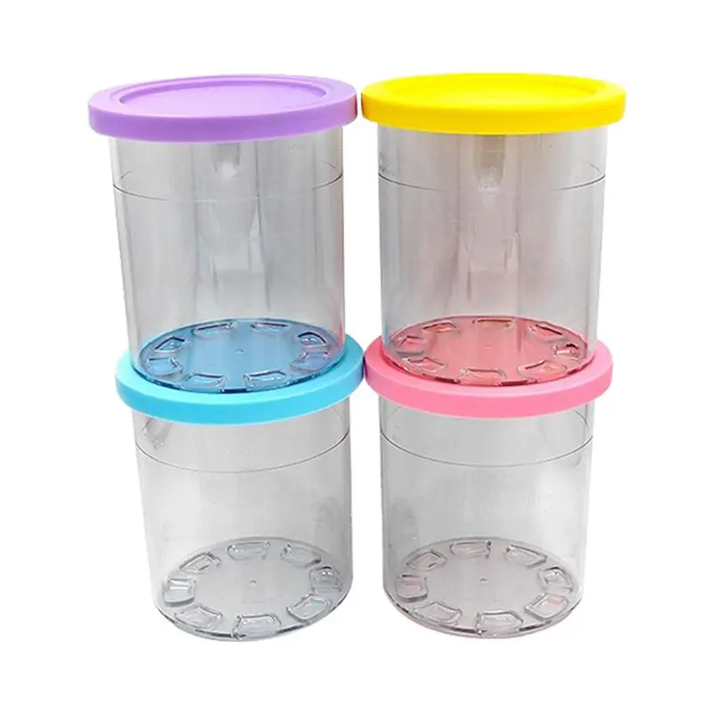 

A76G-Ice Cream Maker Accessories- 24Oz 4PCS Replacement Pints Containers For Ninja Creami Deluxe NC500 NC501 Series