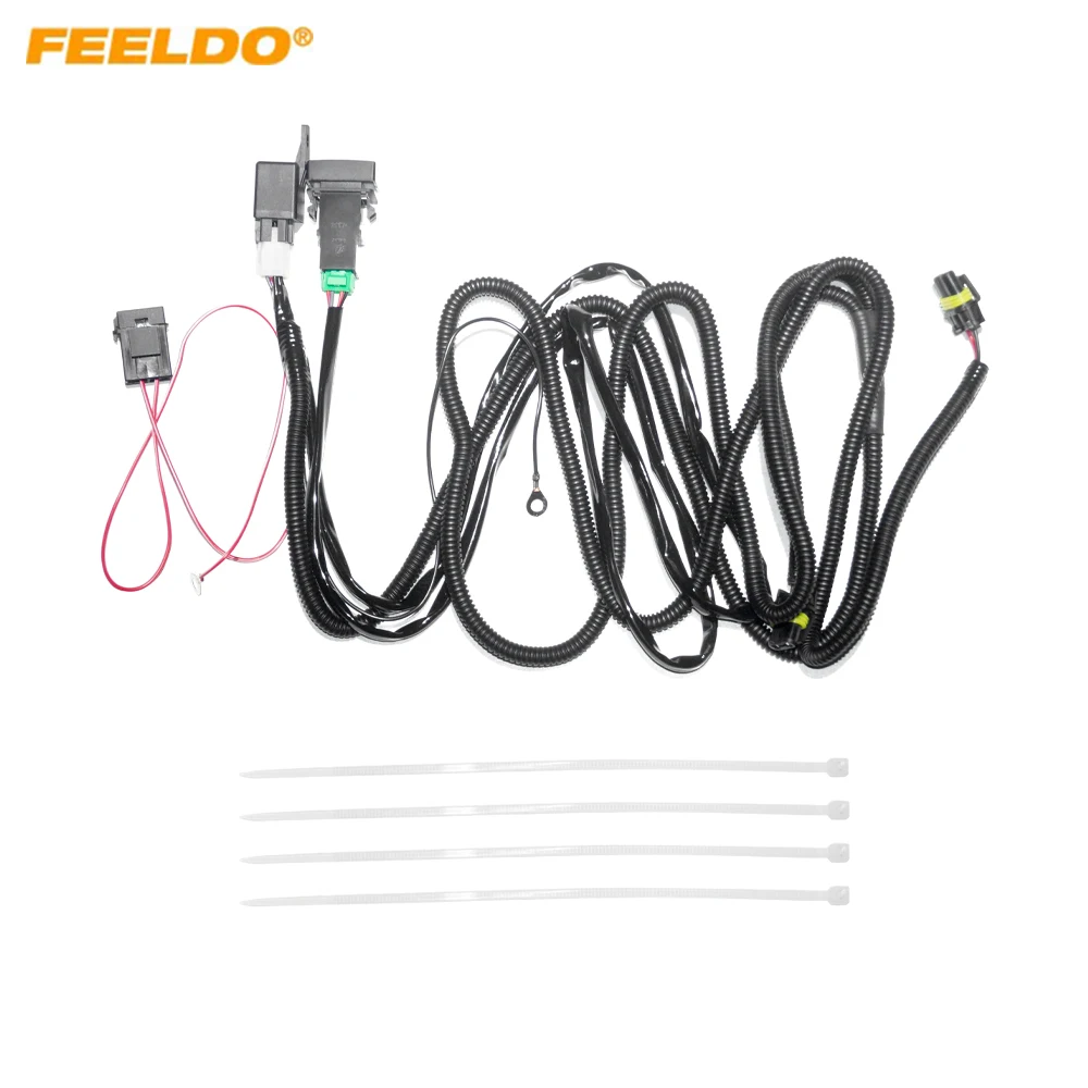 Auto Fog Light /Headligh Wiring Harness Socket Switch with LED Indicators Relay For Ford 9005 HID Wire Adapter Kit
