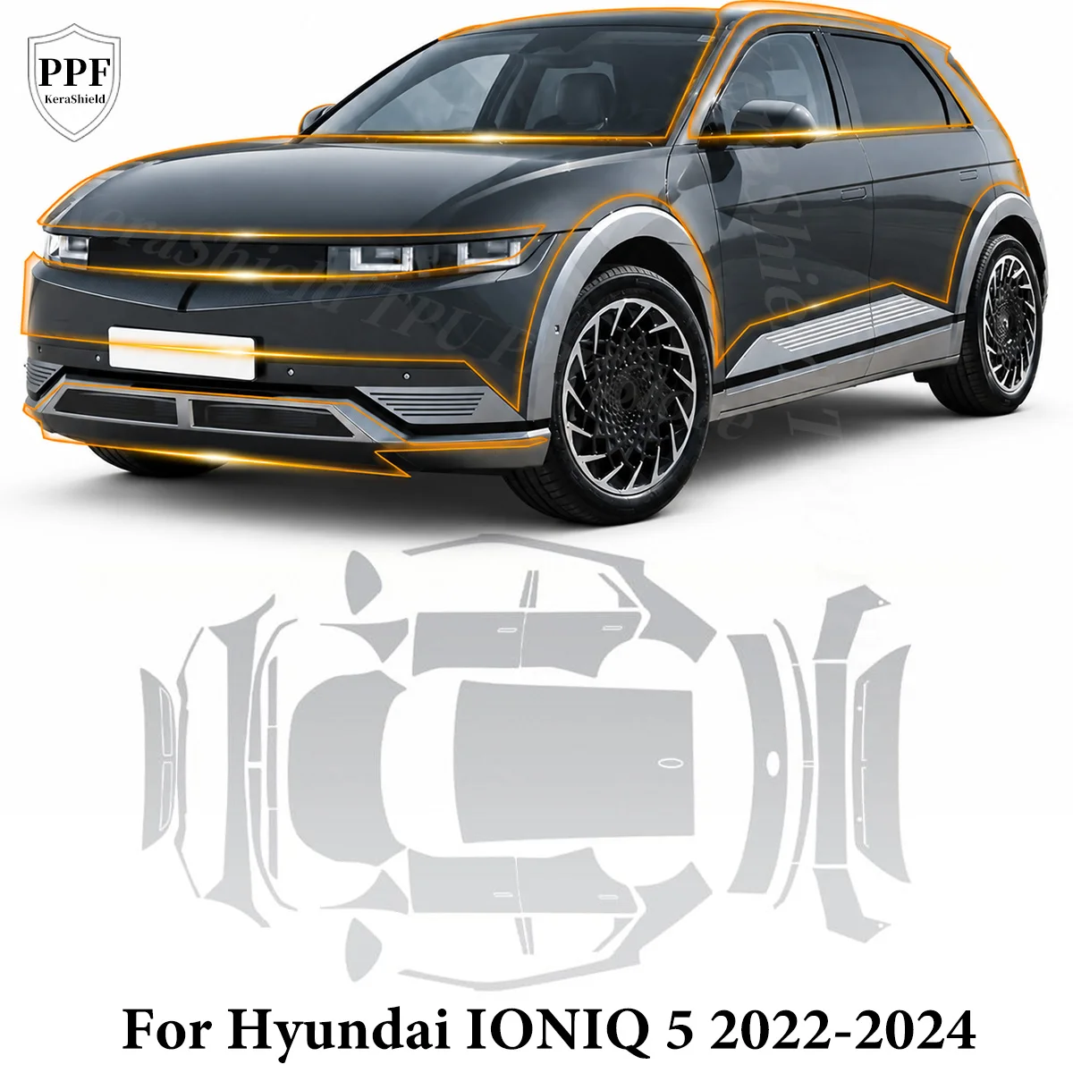 Pre-cut PPF For Hyundai IONIQ 5 2022-2024 TPU Paint Protection Film Anti-Scratch Matte Clear Bra Resistant Cover Car Accessories