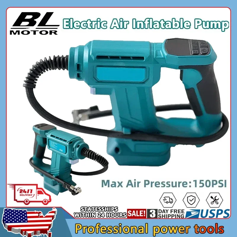 

Беспроводной электрический насос для накачивания шин, портативный автомобильный компрессор с цифровым дисплеем, для аккумулятора Makita 18V