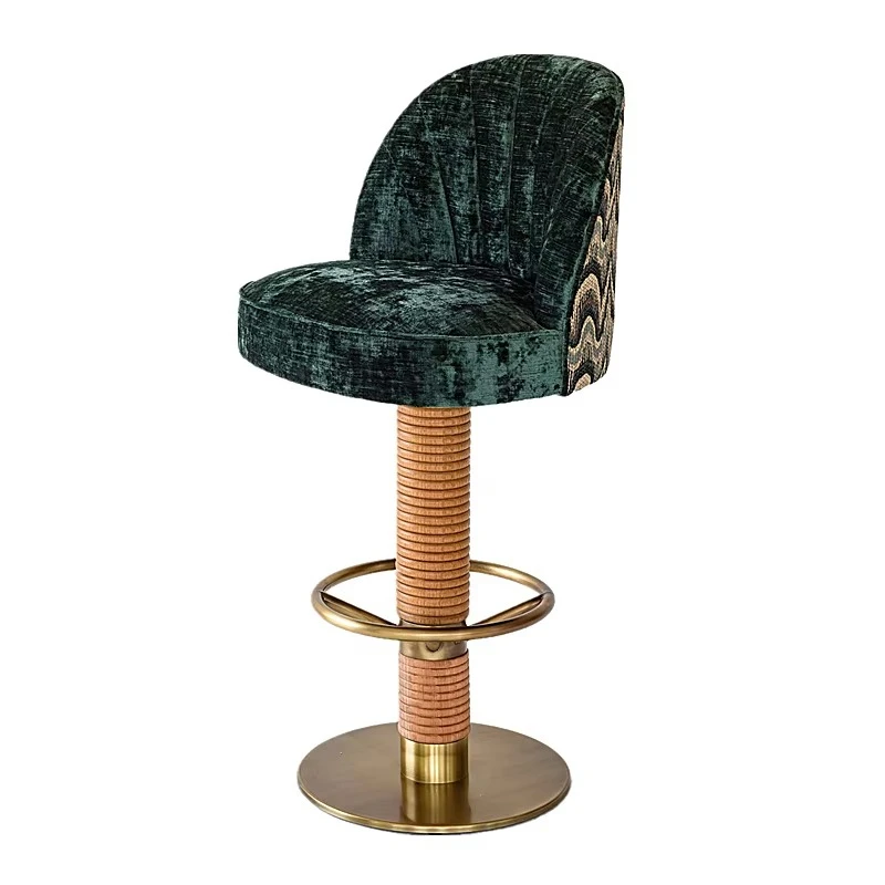 New Chinese-style sturdy metal bar stool, environmentally friendly and durable base, modern commercial furniture