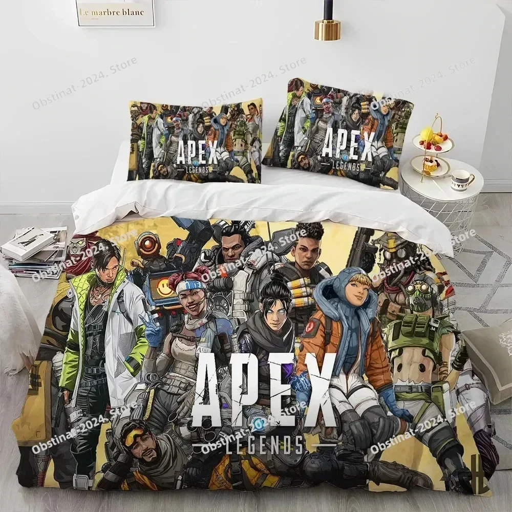 A-Apex Legends Game Gamer Cartoon Comforter Bedding Set,Duvet Cover Bed Set Quilt Cover Pillowcase,king Queen Size