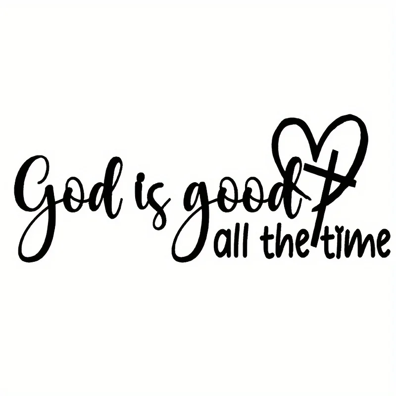 God Is Good Always Christian Bible Verse Sticker Elegant Font Heart Car Window Decal Faith Durable Auto Styling Accessories - view 6
