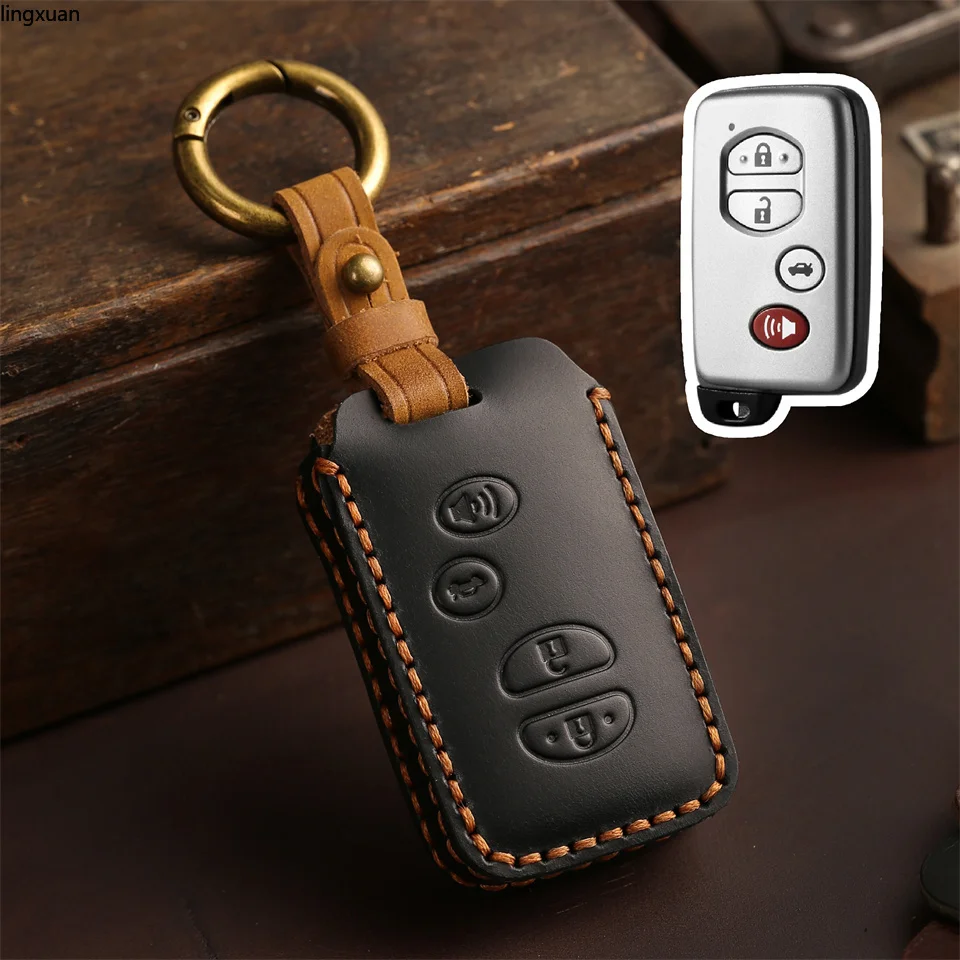 Car Key Case Cover bag For Toyota Land Cruiser Prado 150 Camry Prius Crown Keychain Holder Accessories Car-Styling Holder Shell