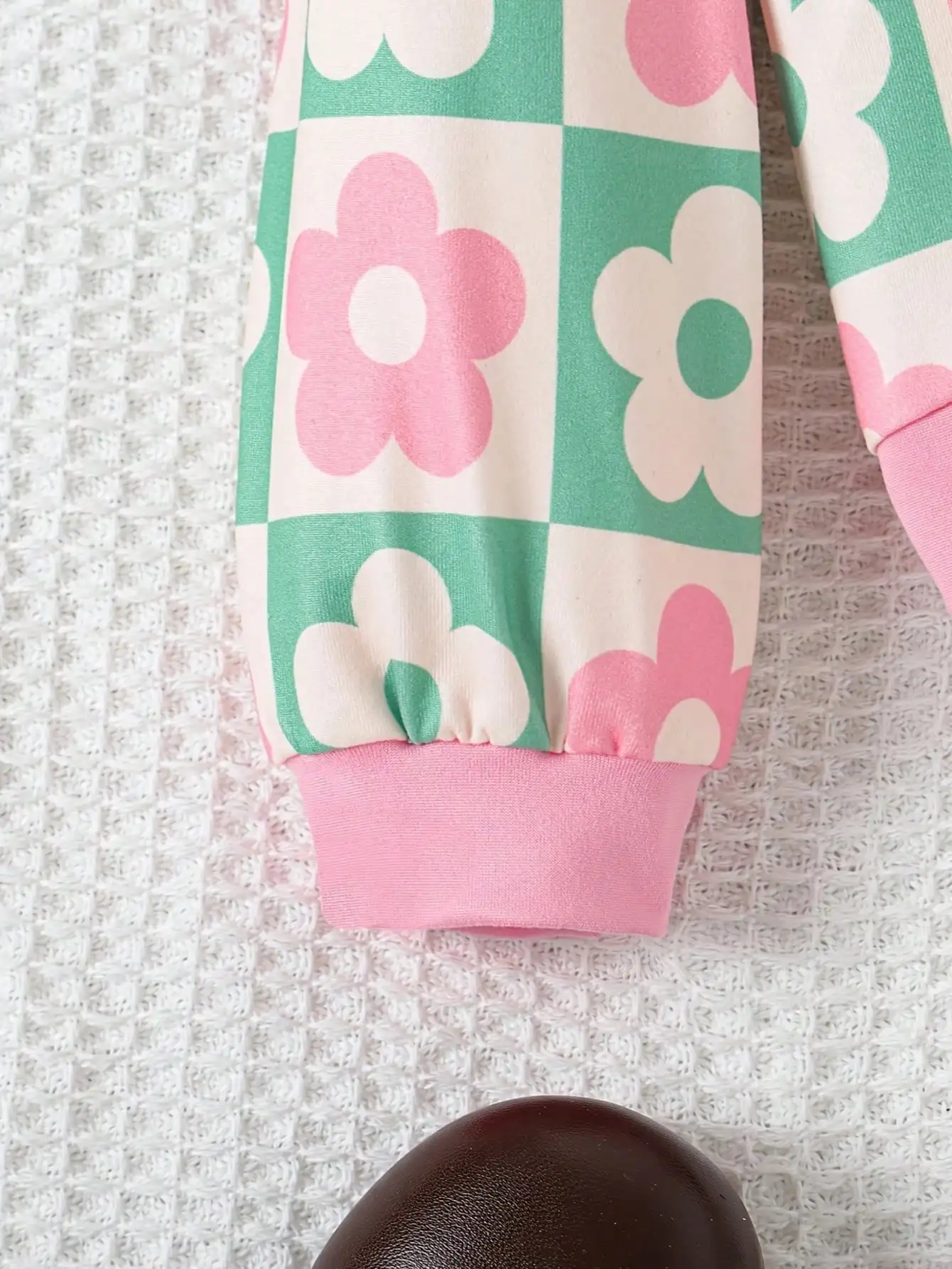 Vier-Jahreszeiten-Kinderbekleidungsset, lässiger, geblümter, langärmeliger Cardigan-Oberteil + geblümtes, ärmelloses Kleid-Set – Detail 6