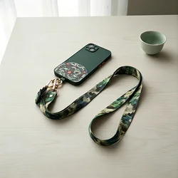 Oriental Aesthetic Crossbody Phone Lanyard Adjustable Anti-Lost Neck Strap with Universal Clip for IPhone Samsung All Cell Phone