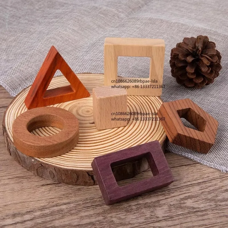 Solid Wood Building Blocks 0-3 years old infant children's educational toys for boys and girls, baby shape matching sets, early