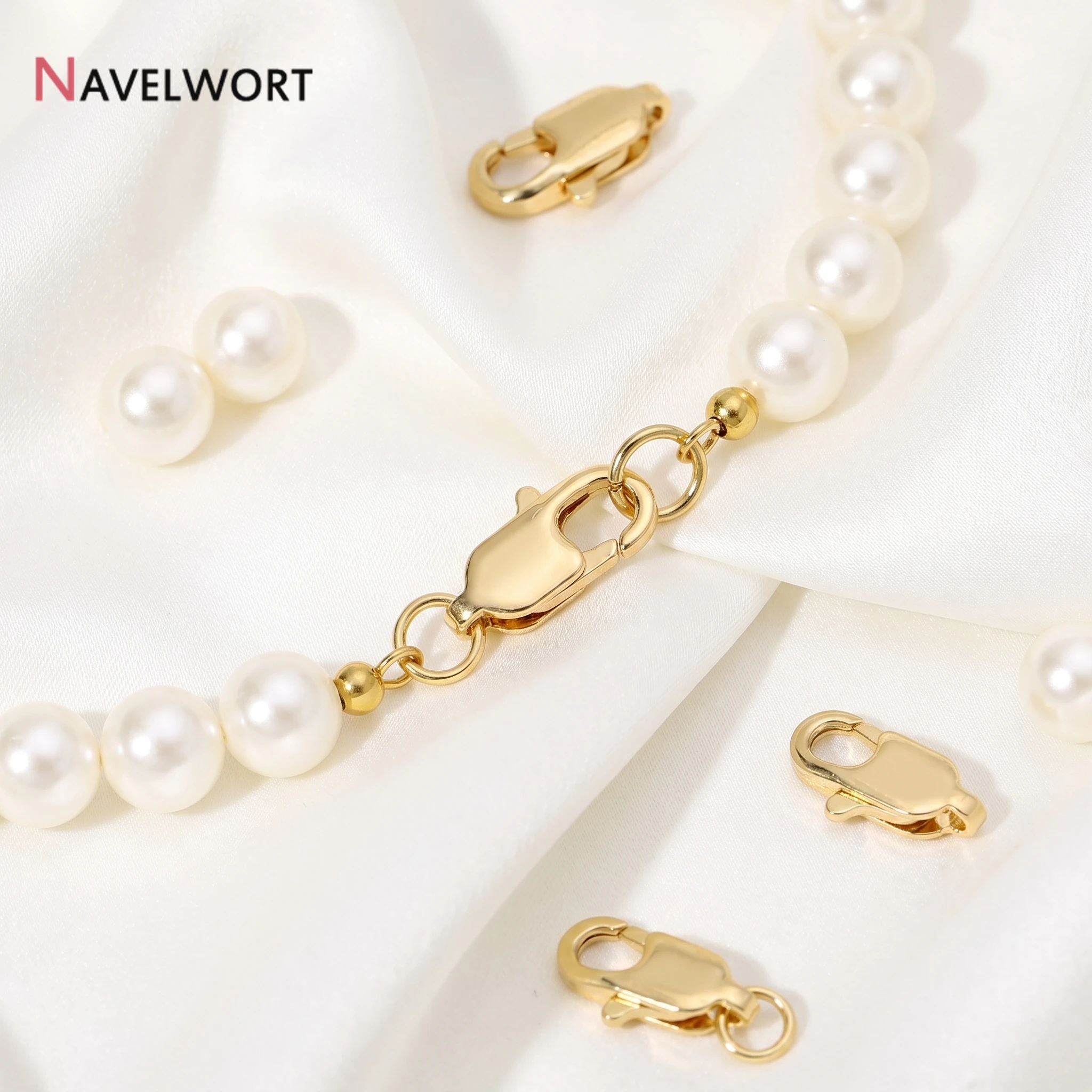 14K Gold Plated 10mm Lobster Clasps With Open Jump Rings,Lobster Claw Clasps For DIY Jewelry Making Supplies Accessories