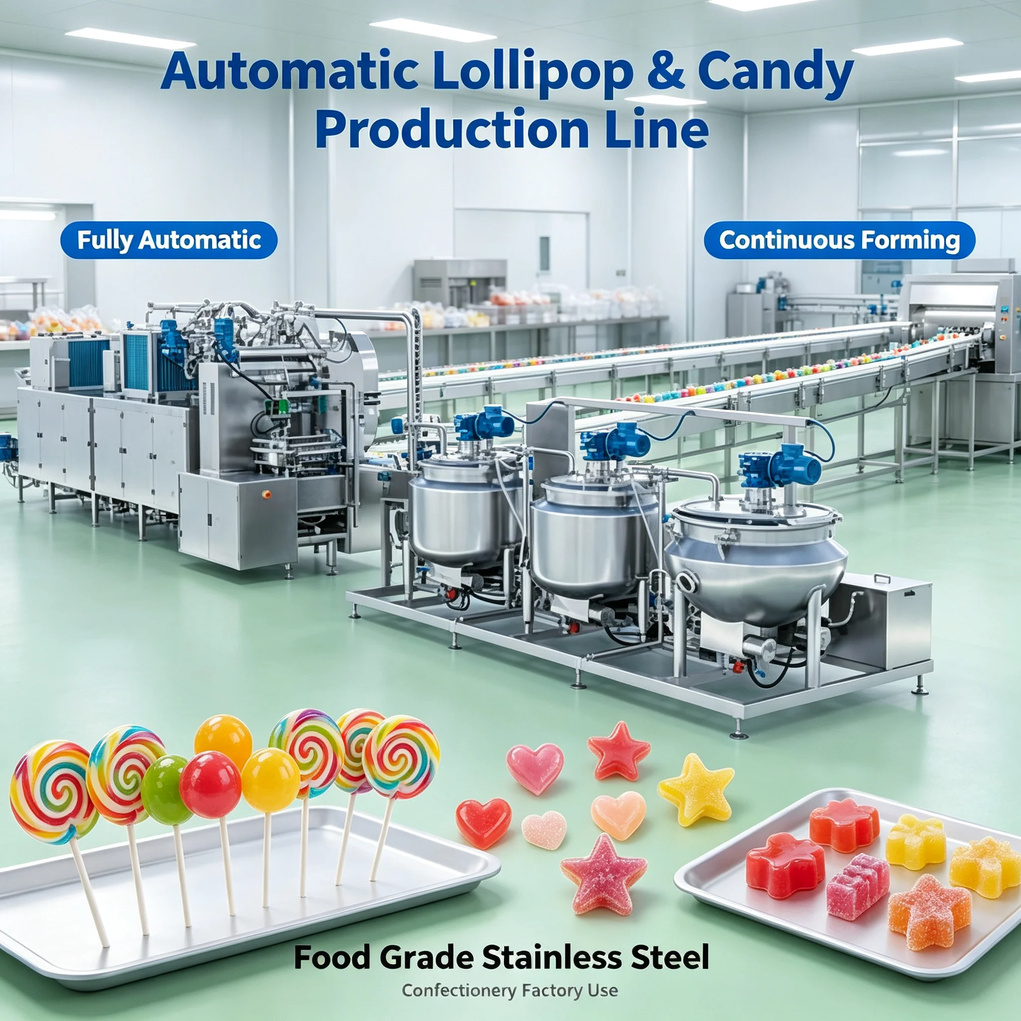 Fruit Flavor Candy Manufacturing Line High Output Lollipop Molding Machine For Commercial Use Customized
