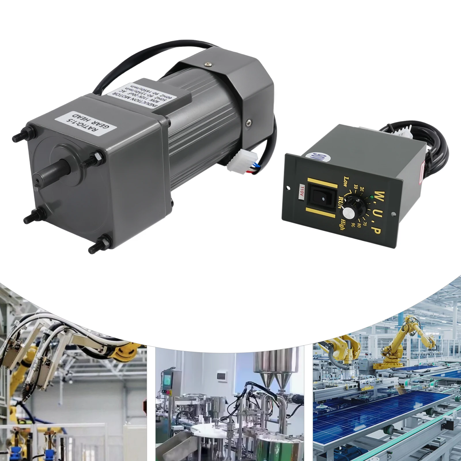 محرك مخفض التروس سهل التجميع وموفر للطاقة - سطح أملس للتنظيف بدون جهد، ومؤشر ضوئي وأسلاك ملونة #6