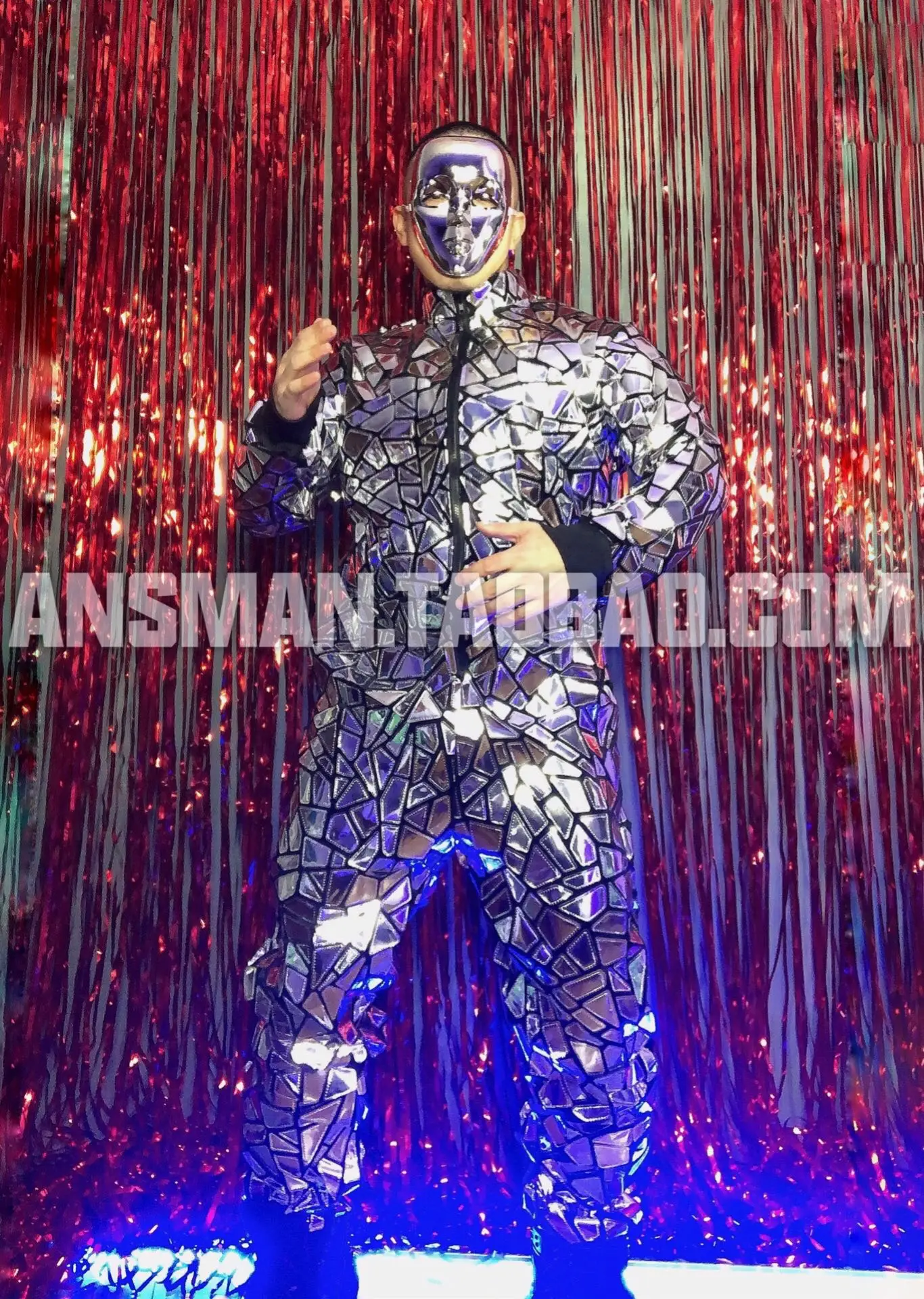 عدسة بذلة ملهى ليلي بار عطلة حفلة أنثى ذكر DJ المغني الرائدة مرحلة الرقص أداء زي #6