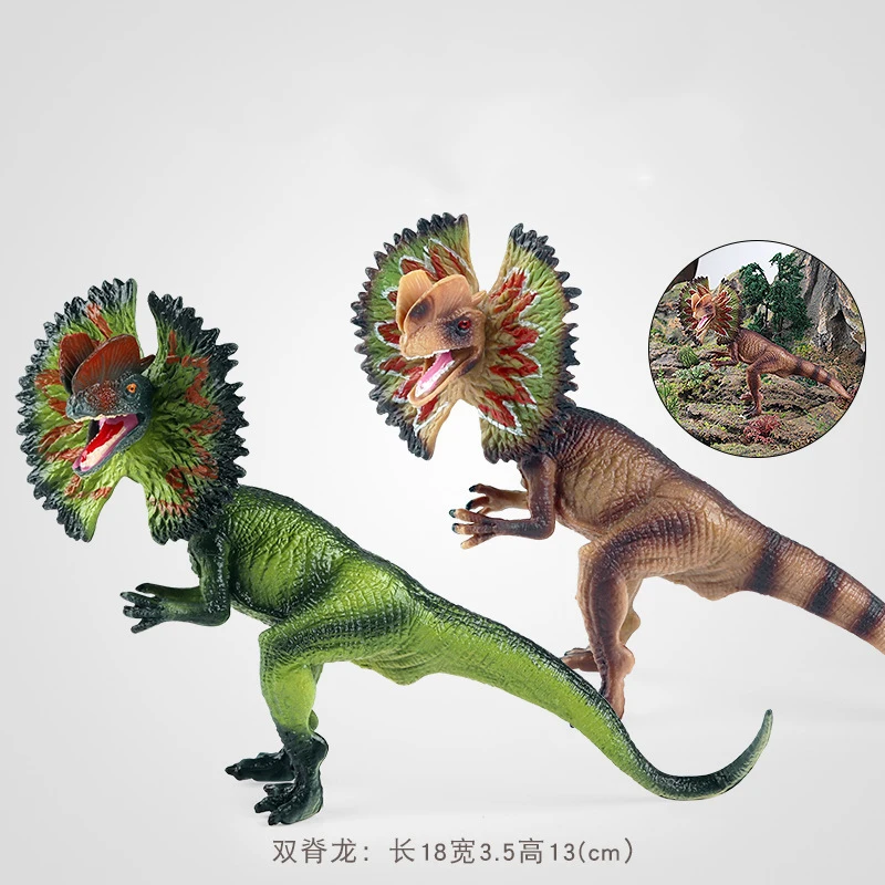 Children's Science Education Cognitive Toys Jurassic Simulation Plastic Double Crown Dragon Model Dinosaur Toys Ornaments