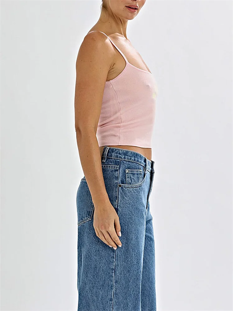 CHlearSTYLE-Mini GlafibrStrap Slim Fit pour Femme, Dos Ouvert, Imprimé Floral, Crop Précieux, Y-Camis Streetwear, Été, 2025