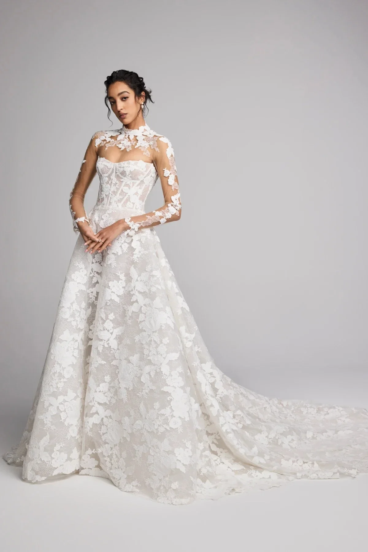 Lace Wedding Dress Vestido De Novia Boda 2 En 1 Desmontable Casamento Minimalista Vestidos Elegantes 2026 Long Sleeve White Gown