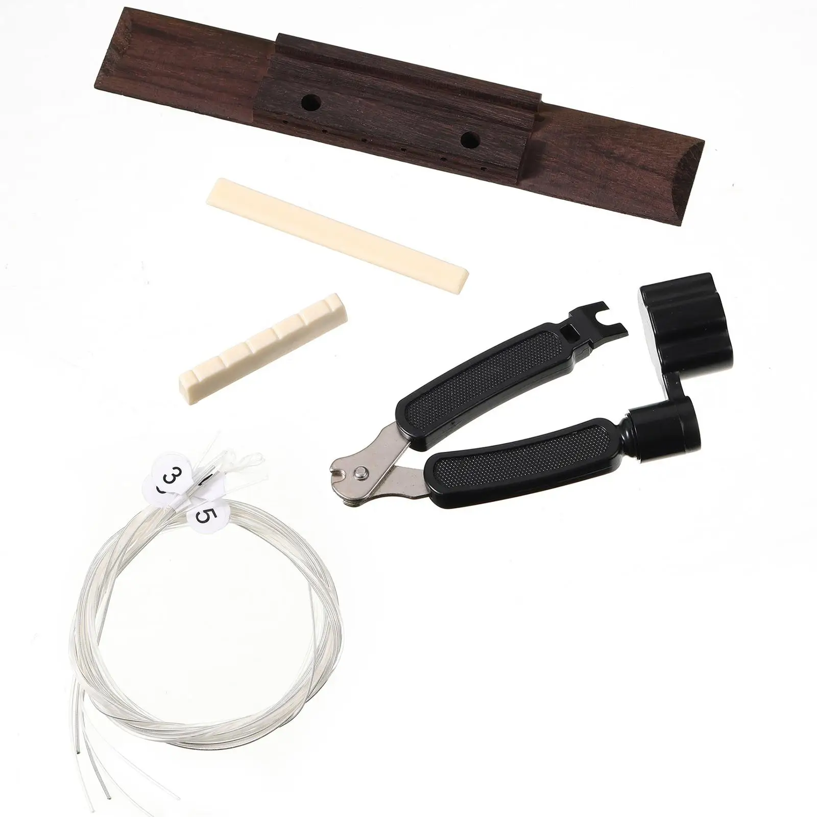 Guitar Bridge Strings High Performance Wooden Saddle Nut Kit Easy Installation for Acoustic Guitar Accessories and Repair Needs
