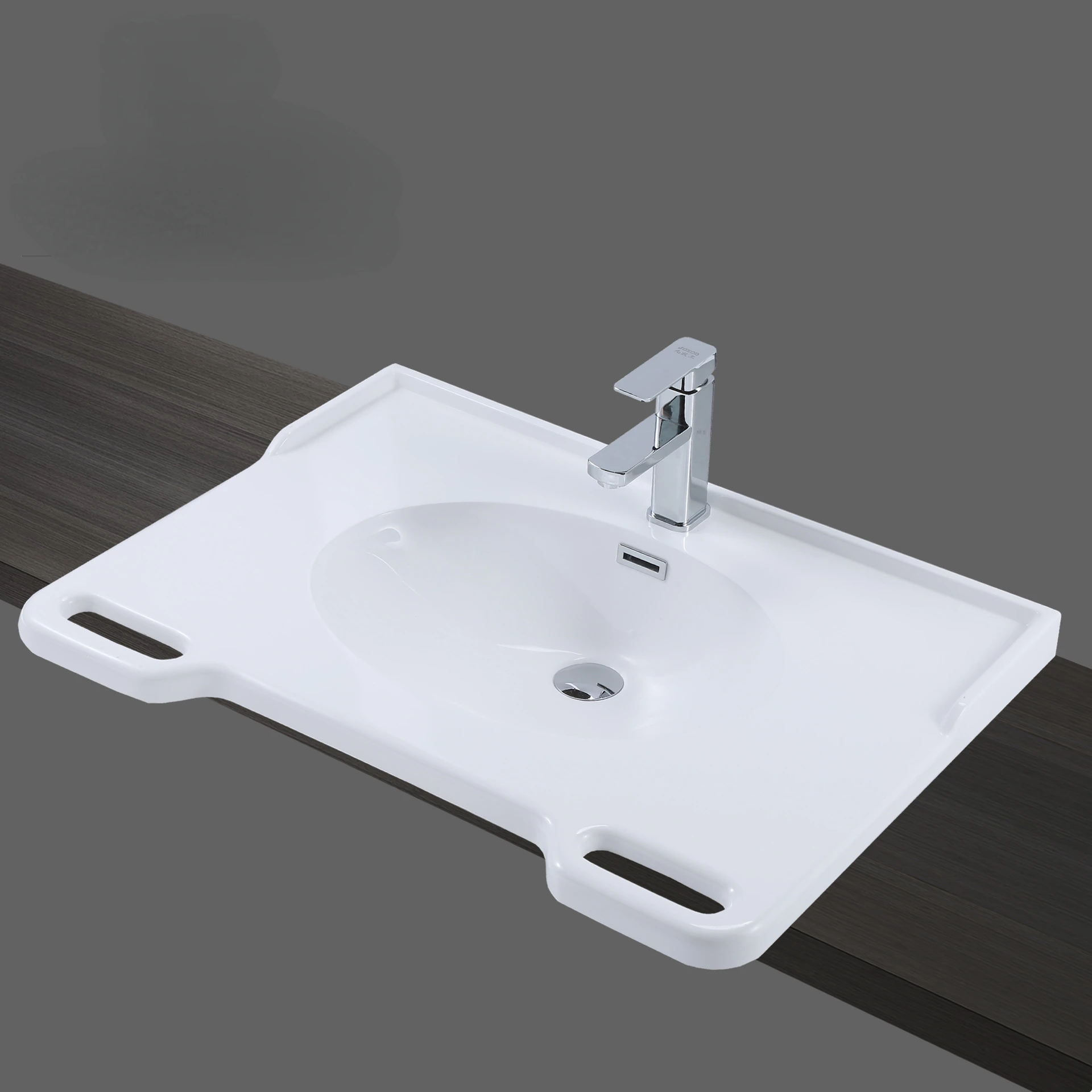 Microcrystalline Artificial Stone Integrated Wash Basin Nursing Home with Armrest Grab Handle for the Elderly Wash Acrylic