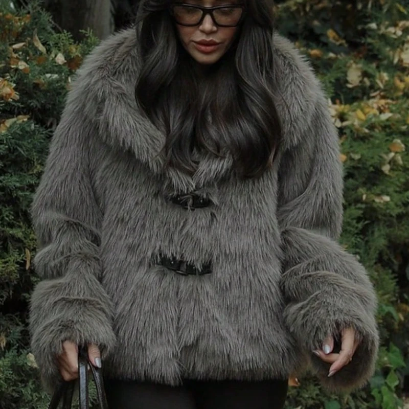 Chaqueta gruesa de piel de cordero para mujer, abrigo de invierno de nuevo estilo, piel