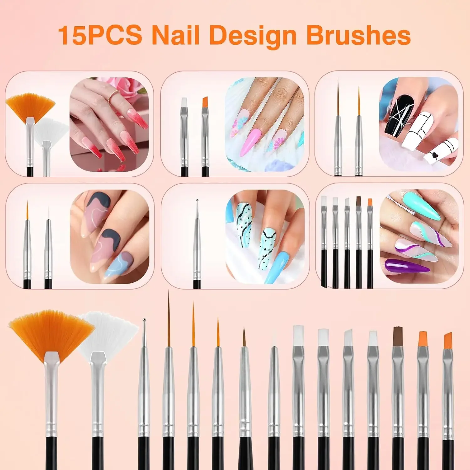 38Pcs Beginner Nail Art DIY Decoration Kit, Full Set Manicure Accessories for Nail Salon, Home DIY & Professional Nail Artists