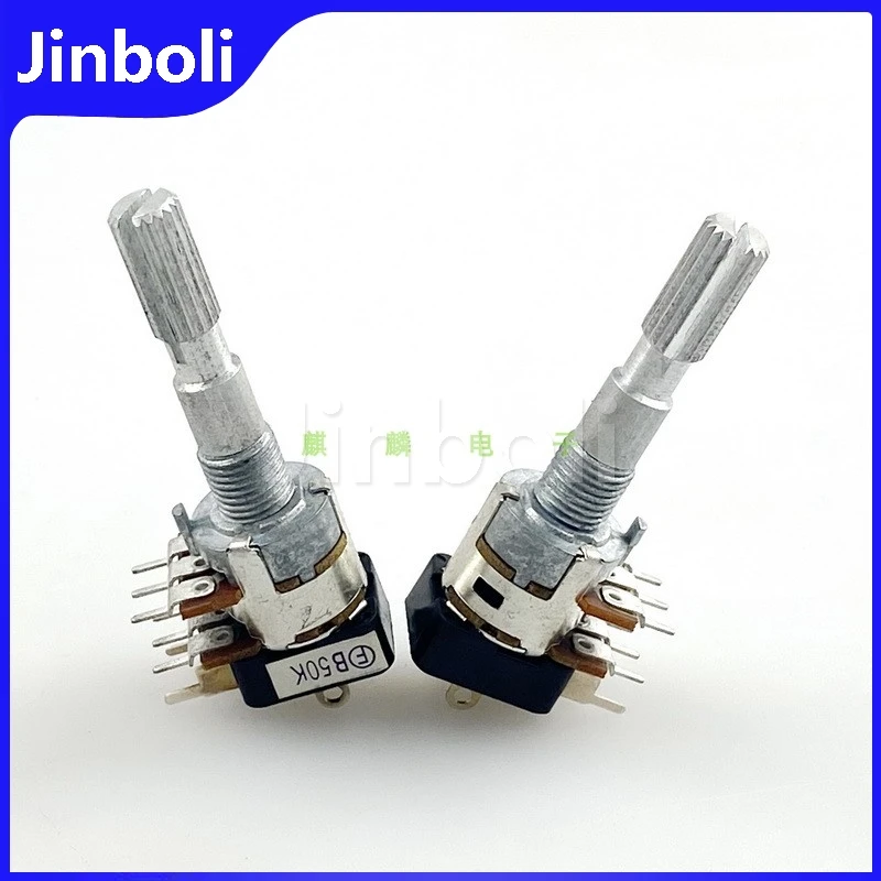 

2PCS 12 Type Dual With Switch B50K Computer Speaker Volume Potentiometer 8Pins Flower Shaft Length 30mm