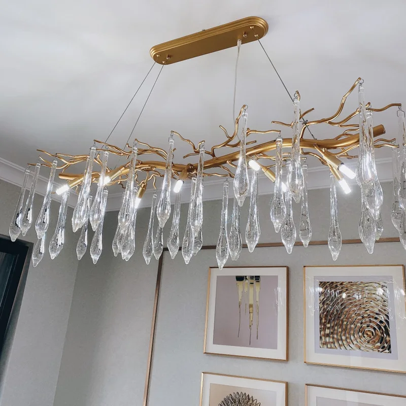 

American Light Luxury Restaurant Crystal Bar Chandelier Branch Lamp French Luxury Postmodern Living Room Decorative Lighting