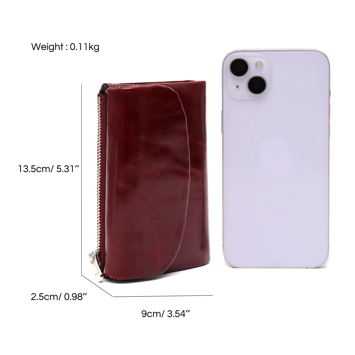 SC Women's Classic Oil Waxed Short Wallet Real Leather Minimalist Bifold Coin Purse Multi Slots Card Holder Portable Daily Use