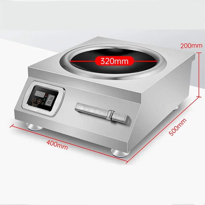 Commercial 5000W Electric Stove 380V Kitchen Appliances Concave Cooker For Restaurant Stainless Steel Induction Cooker