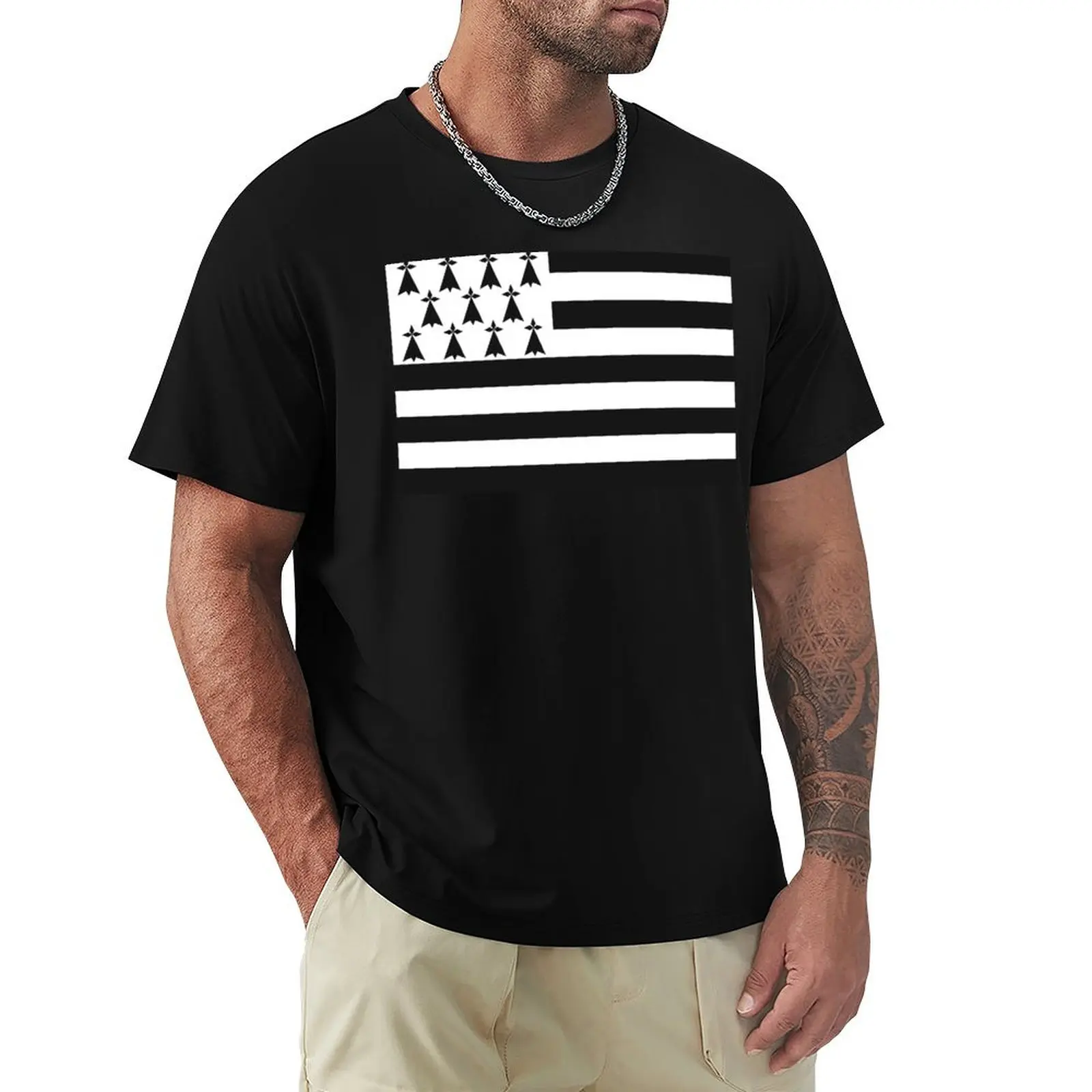 

Flag of Brittany Drapeau Breton Gwenn-ha-du Ermine black and White HD HIGH QUALITY ONLINE STORE T-Shirt