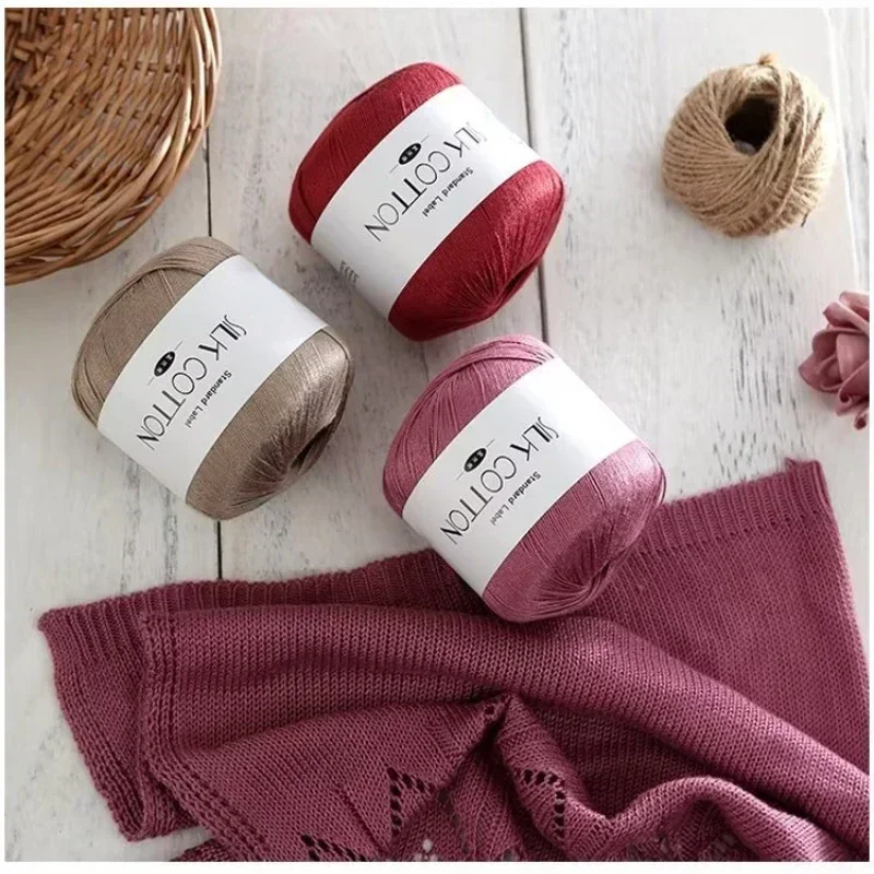50 g/pc renda de seda algodão leite crochê fio bebê mão-malha quente macio tricô fio para mão tricô suprimentos ponto cruz