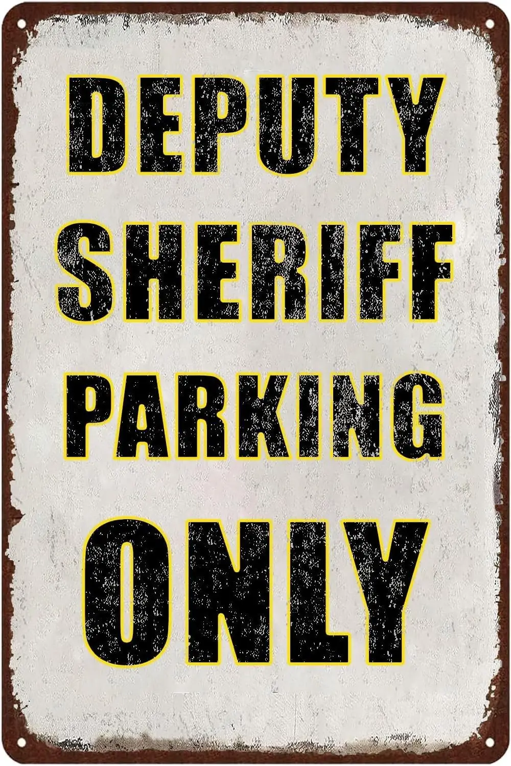 Deputy Sheriff Parking Only Sign Military Signs Law Enforcement Vintage Décor Plaque Wall Art Rustic Tin Metal Post