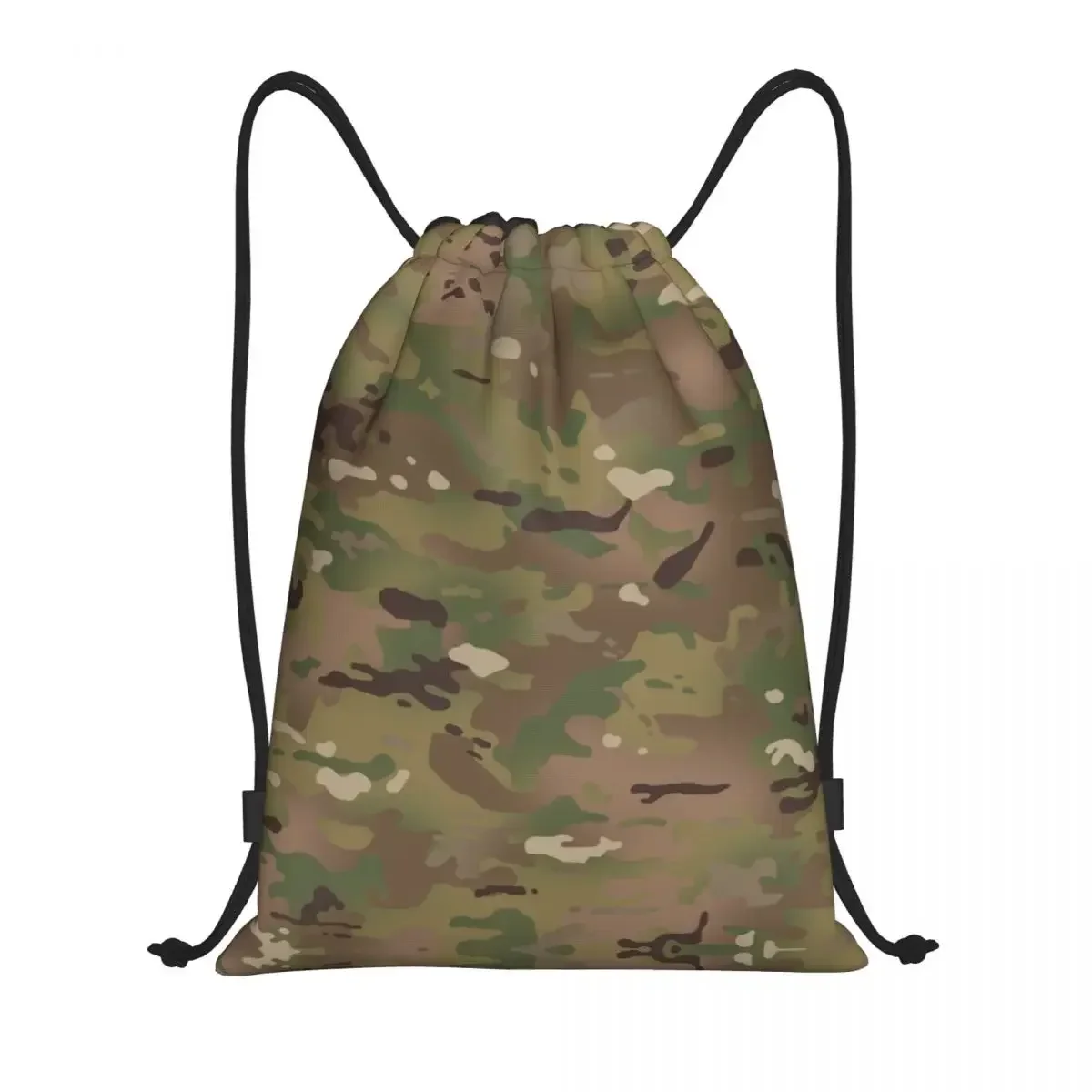 Camouflage Pattern Drawstring Backpack Sports Gym Bag for Men Women Army Tactical Camo Shopping Sackpack