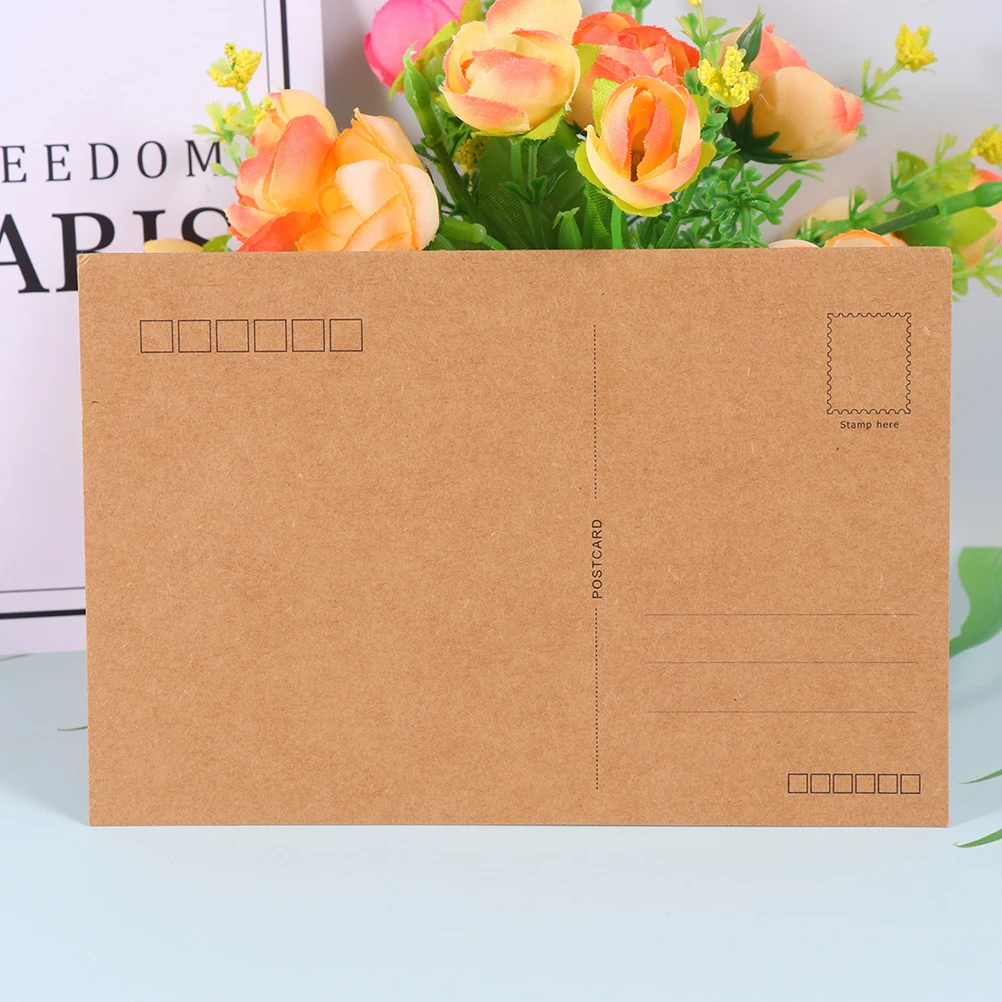 

40pcs Kraft Paper Blank Cards Envelopes Postcard for Children Plain Sketch Painting Graffiti Blessing Letters Cards