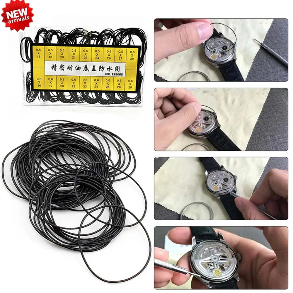 Watch Gasket 0.5mm/0.6mm/0.7mm/0.8mm O-Ring Waterproof Rubber Gasket For Watch Back Cover Case Watchmaker Repair Tools Accessory