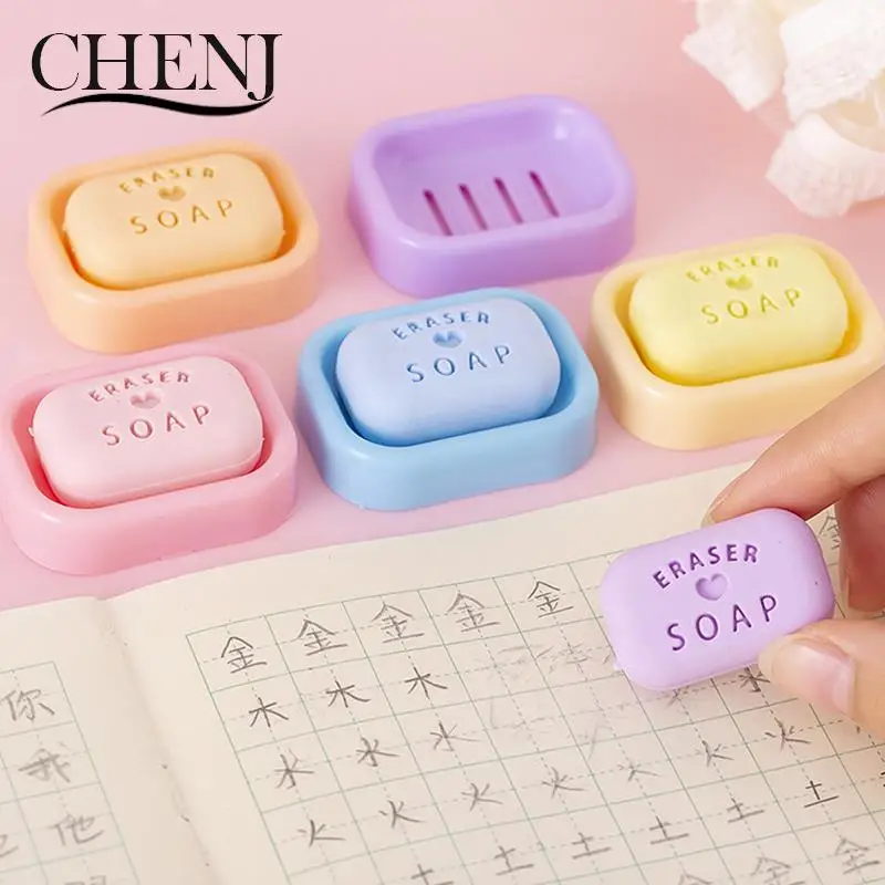 Cute Soap Erasers Student Stationery Girls Candy Color Rubber Cute School Supplies Mini Pencil Eraser Teacher Gift