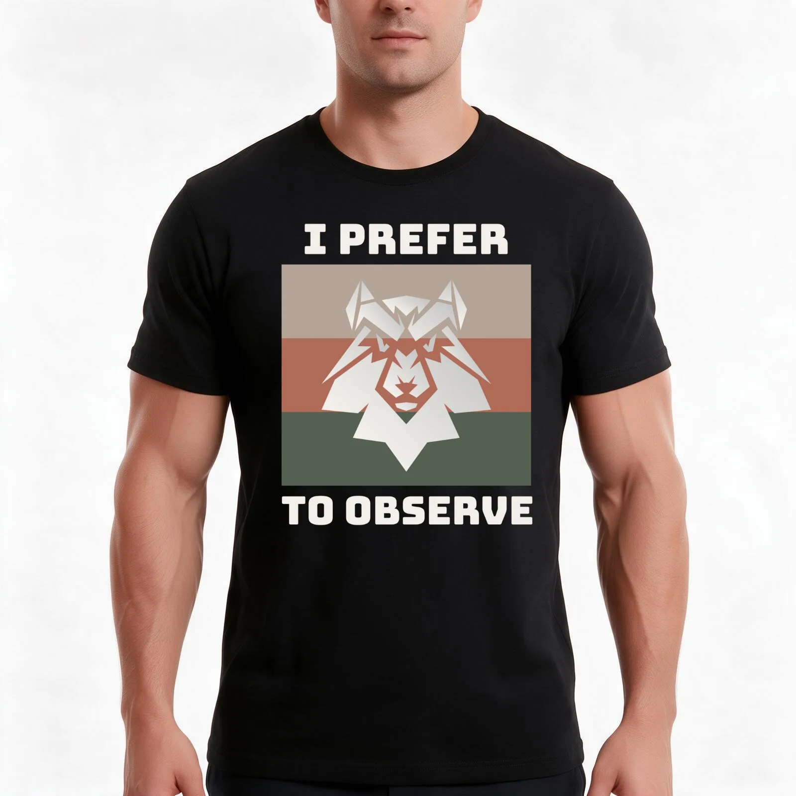 I Prefer To Observe - Sigma Male T-Shirt, Summer Casual Cotton Tee, Oversized Streetwear Tops, Vintage Graphic Print