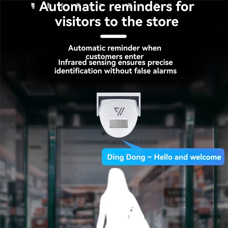 BNVN-sem fio alerta de entrada da porta campainha pir sensor de movimento alarme para entrada da loja empresa proteção segurança alarme campainha