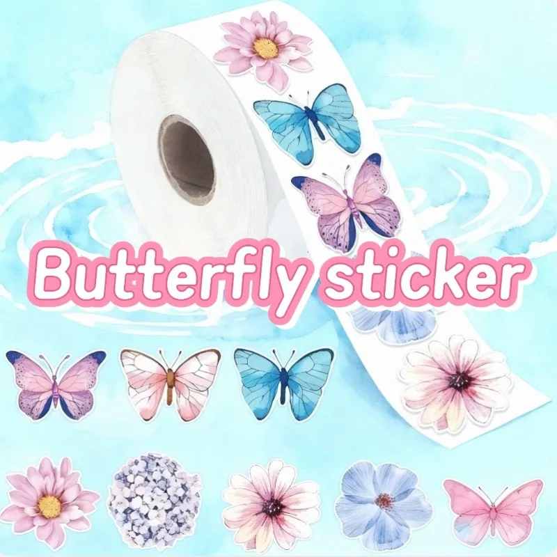 

Butterfly Flower Sticker 8 Design Colorful Butterfly Decals Cute Stickers Party Decoration Scrapbook Stationery