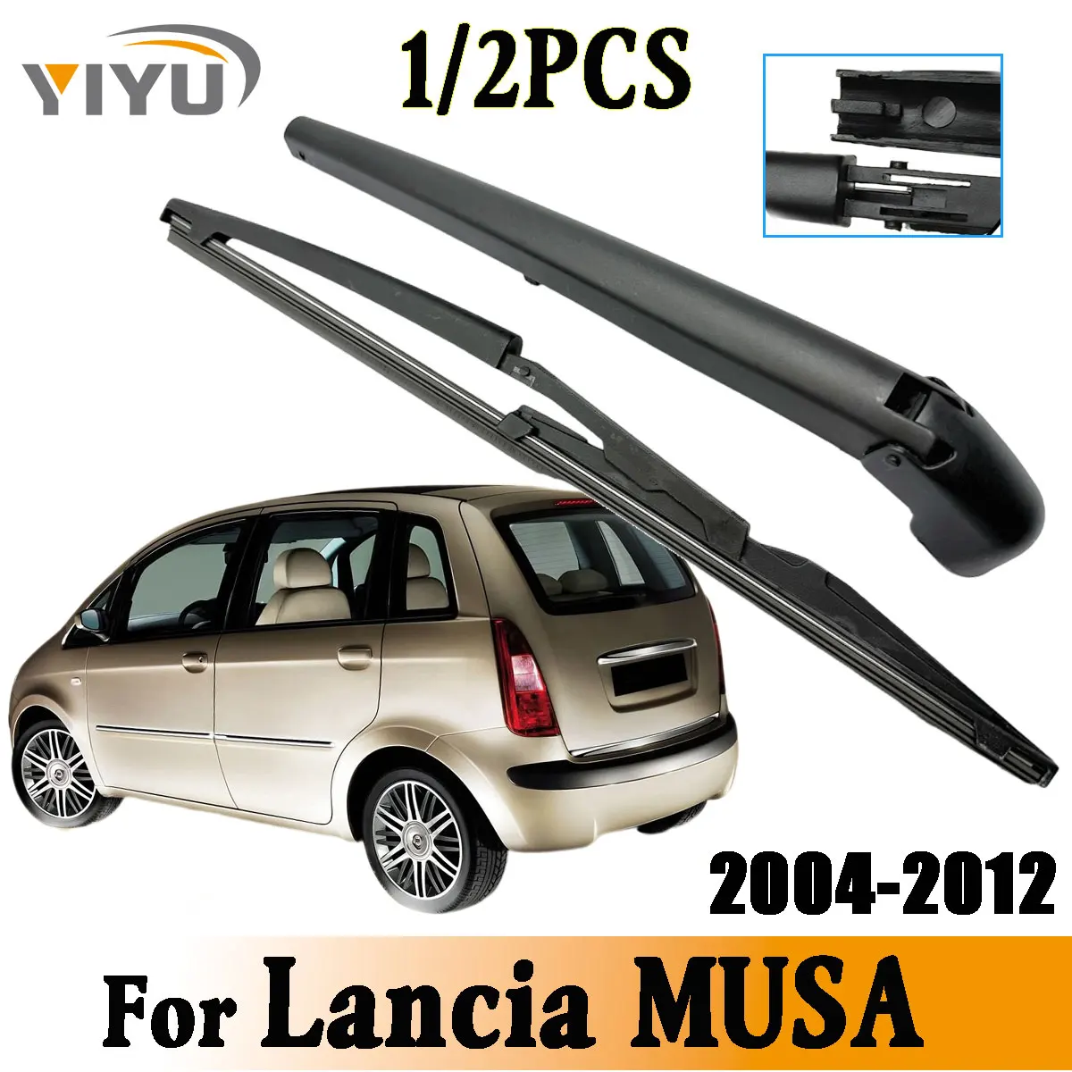 1/2PCS Heckscheibenwischerblatt Wischerarm Kit für Lancia MUSA 2004--2012 Windschutzscheibe Windschutzscheibe Heckscheibenbürsten
