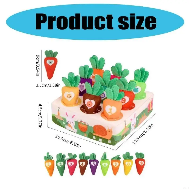 Crianças interativas puxam radish colheret game brinquedo significativo para aprendizado cores tabela Game