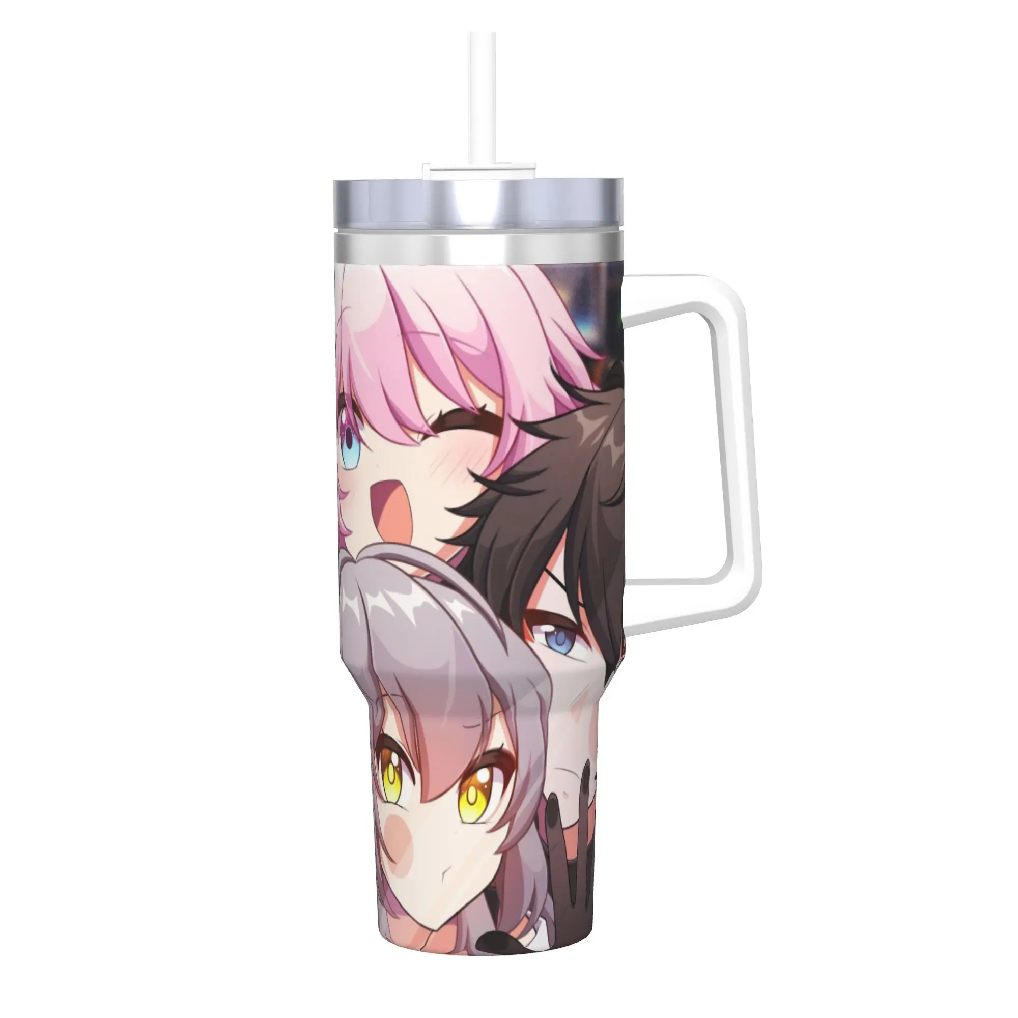 Honkai Star Rail Tumbler With Straw  Stainless Steel Mugs Cup Double Wall Vacuum Insulated for Cold Or Hot 40oz