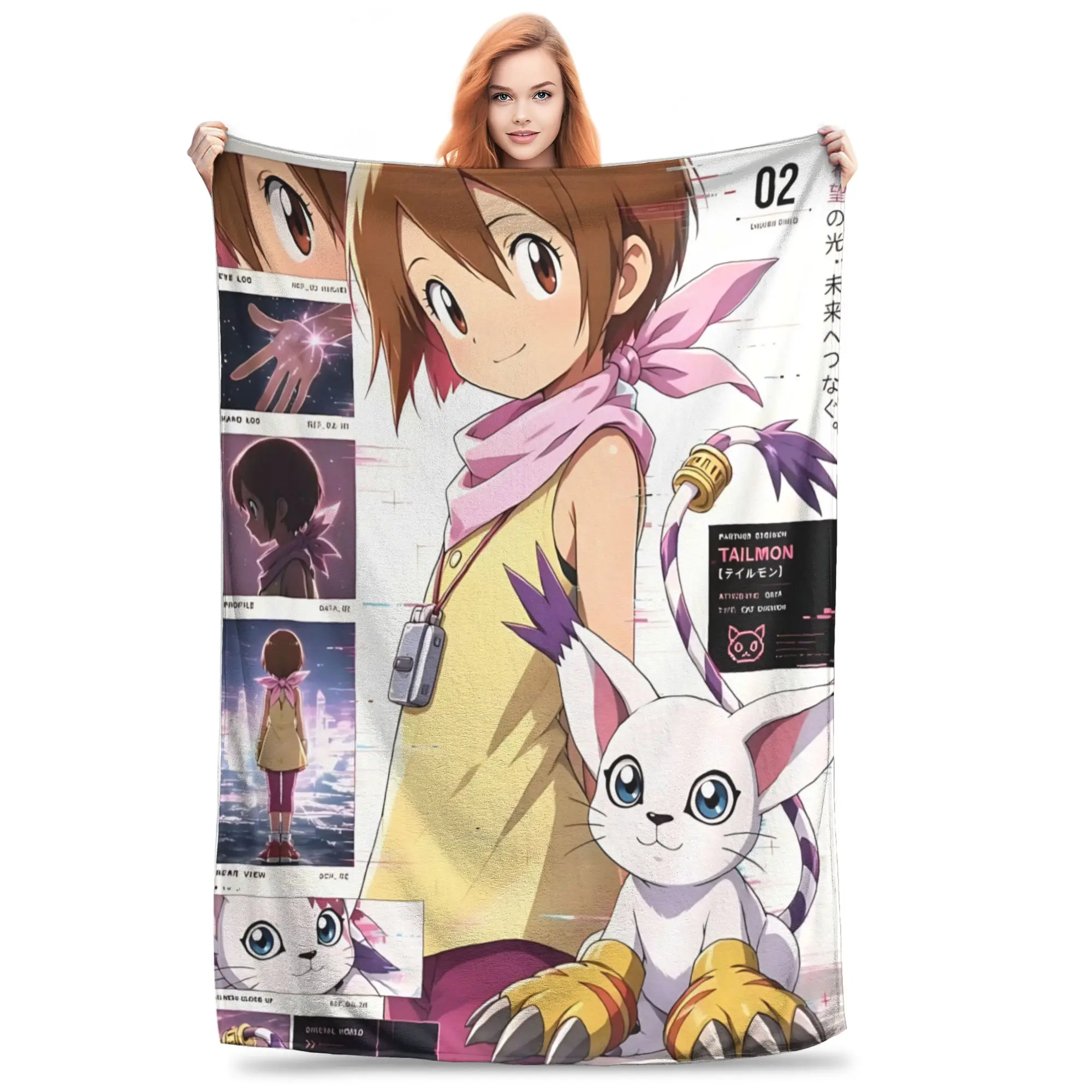 1PC Home Digimon Adventures Blanket Throw Blanket  Novelty Warm Blanket All Season Gift