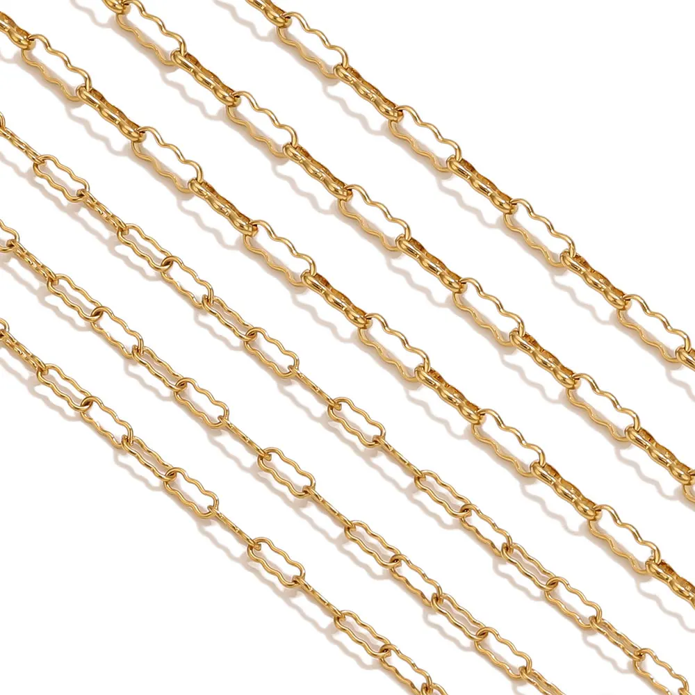 1 متر الفولاذ المقاوم للصدأ اليدوية سلاسل القرع DIY بها بنفسك صنع المجوهرات قلادة سوار مفتاح لوازم أقراط صنع سلسلة الجسم #6