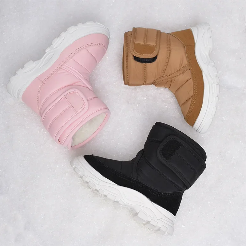 Hot Selling Kids Snow Boot Winter New Warm Girl Boot with Plush Cotton Shoe Soft Sole Girls' Shoes Winter Baby Boys Cotton Boots