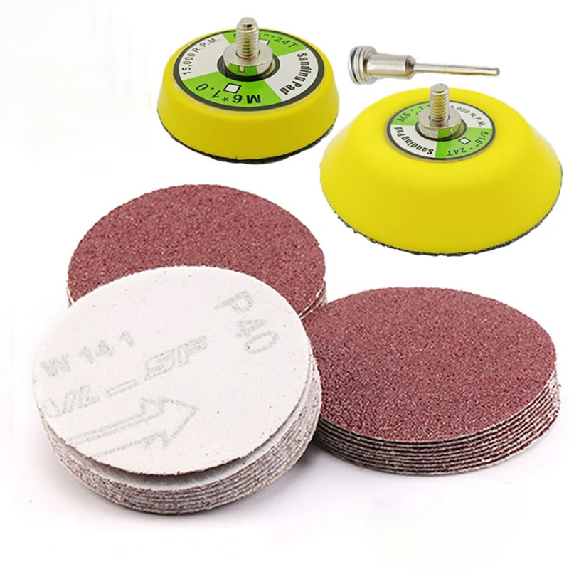 

Sandpaper Set 2inch 50mm 100/203/303 Pcs Sanding Disc Abrasive Paper Polishing Pad for Wood Metal Dremel Accessories Tools