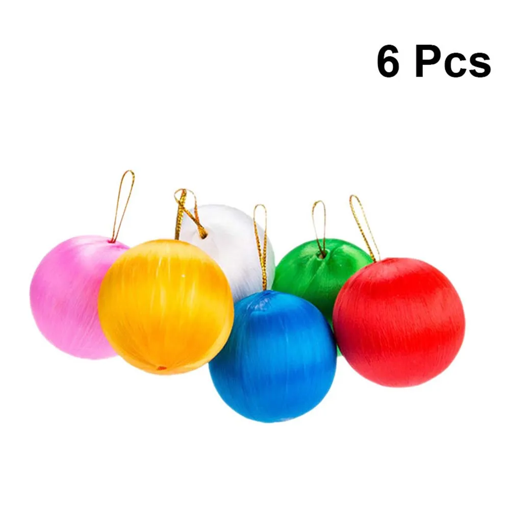 

6 Pcs Christmas Tree Decorations Beautiful Pendant for Home Office Colorful Xmas Ball Hanging nament Festival Atmosphere