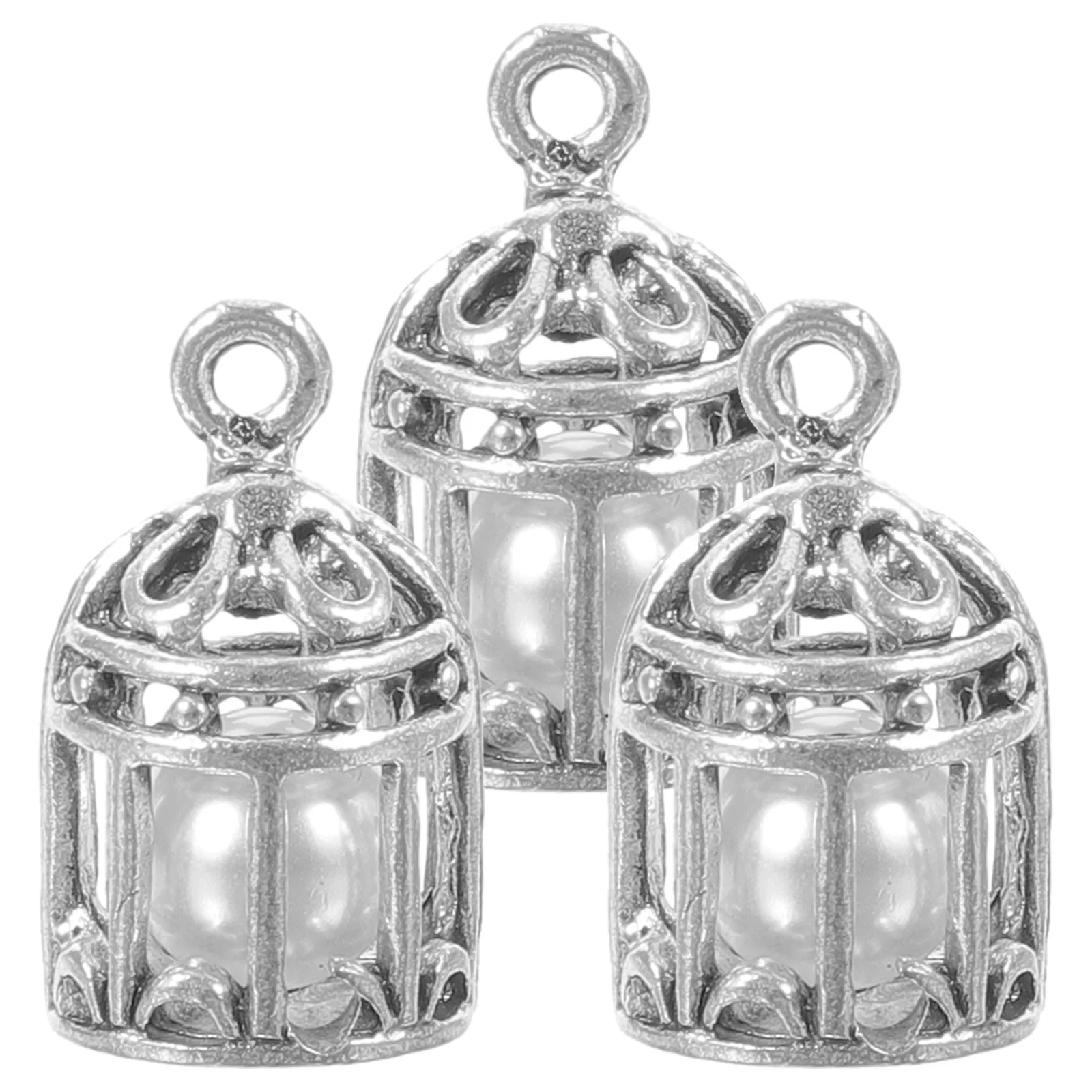 3개 세트 합금 새장 펜던트 로켓 내구성 있는 DIY 보석 제작 비즈 케이지 참 팔찌 귀걸이 진주 삽입 에센셜 오일