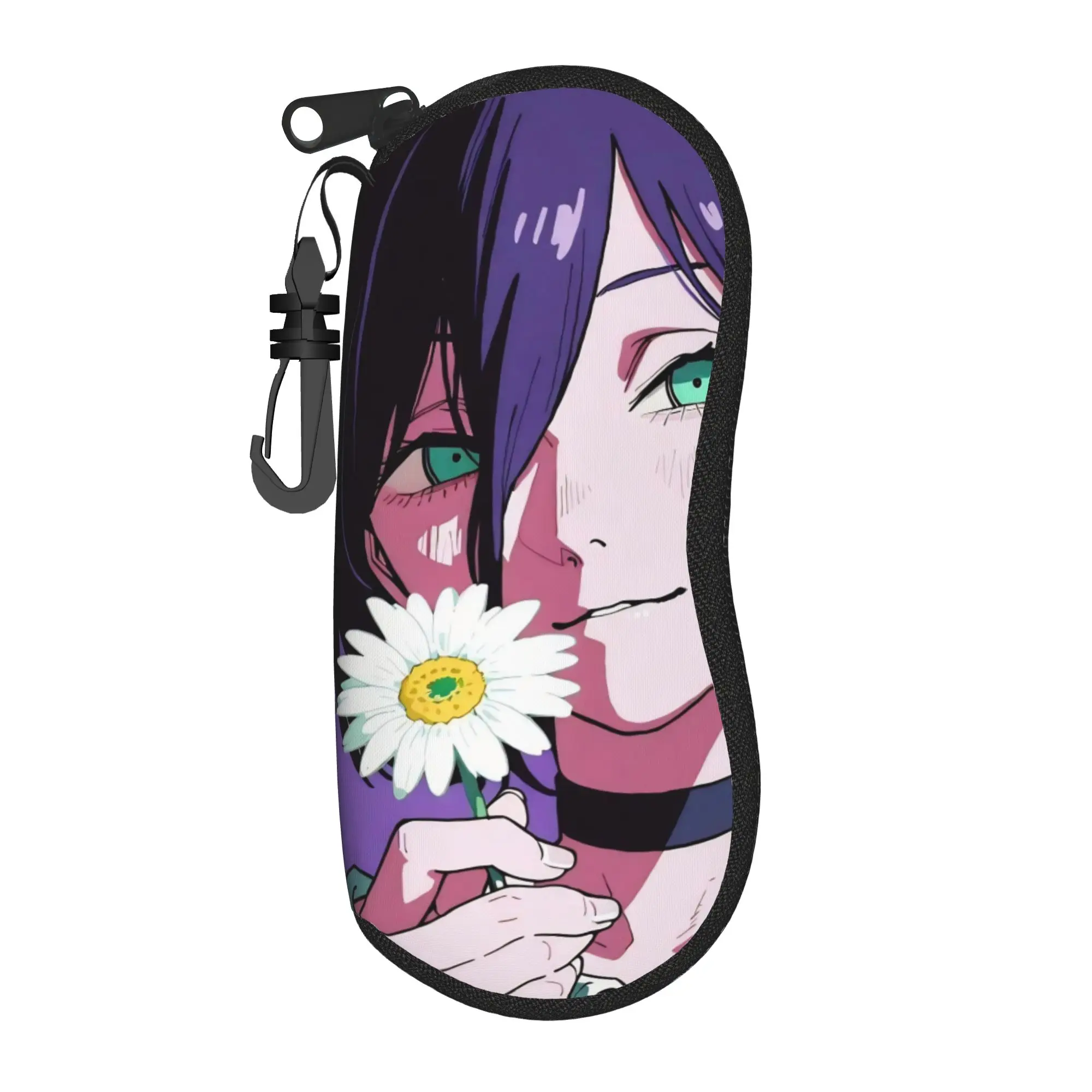 Reze Anime Girl Glasses Case Men Women Student Zipper Chainsawmans Reze Eyewear Protector Office Eyewear Container