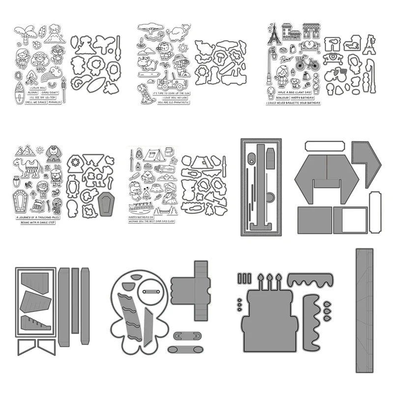 Metal Cutting Dies and Clear Stamps New 2021 Scrapbooking Card Making Girl Christmas Birthday Gift Holiday Embossing Frame Card