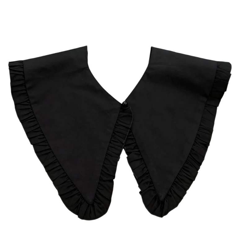  Elegant Faux Collar Comfortable Cotton Neckpiece with Ruffle Trim Fashion Accessory For Blouse Dressing Up