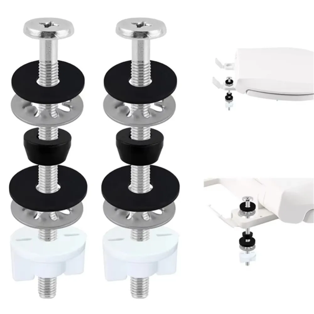 2Pcs Stainless Steel Toilet Seat Bolts Kit Rust Resistant Breakage Resistant Toilet Repair Bolts Secure Fit Replacement Hardware