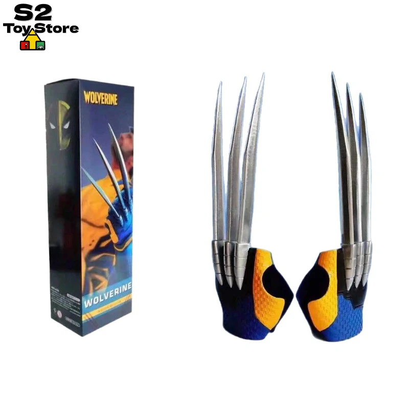 

Классические перчатки-когти Вулкана, желто-синие, масштаб 1:1, носимая реплика и коллекционный предмет для демонстрации, Marvel X-Men